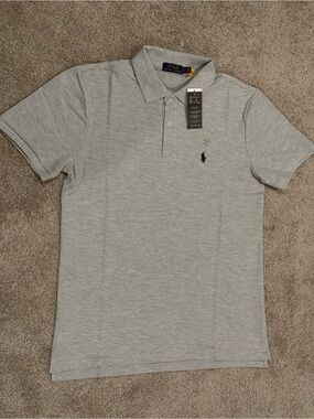 Polo by Ralph Lauren Light Gray Short-Sleeve Polo with Embroidered Pony